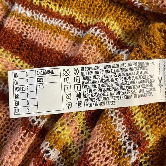 Forever 21 Knit Summer Fall Long Cardigan Duster White Pink Amber Rust Small - Picture 7 of 8